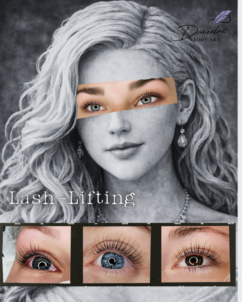 Lashlifting als schonende Alternative zur Wimpernverlängerung, Beispielbilder von echten Arbeiten